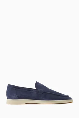 Buy Aurelien Blue Yacht Loafers in Softey Suede For Men Online Ounass Saudi