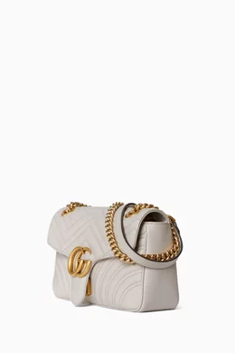 Buy Gucci Neutral Small GG Marmont Shoulder Bag in Matelassé