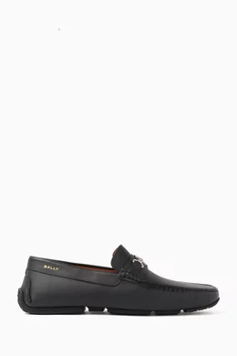 Buy Bally Black Pexon Driver Shoes in Leather For Men Online Ounass Saudi