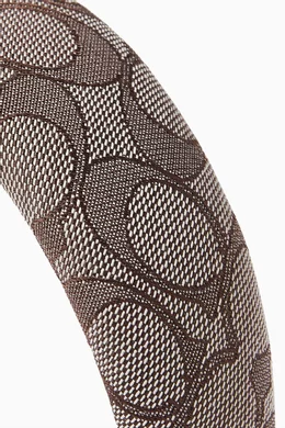 Coach Brown and Tan Signature Headband COACH SIGNATURE HEADBAND - Hair styling accessory - khaki  main image 4