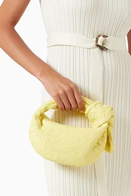 Buy Bottega Veneta Yellow Mini Jodie Top handle Bag in Intrecciato Leather For Women Online Ounass Saudi