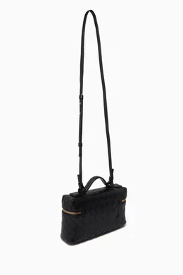 25SS new/BOTTEGA VENETA Bang Bangバニティバッグ Bag Black BOTTEGA VENETA Calfskin Intrecciato Bang Bang Vanity Case
