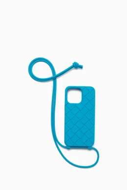 Buy Bottega Veneta Blue iPhone 15 Pro Max Case in Silicone For Men