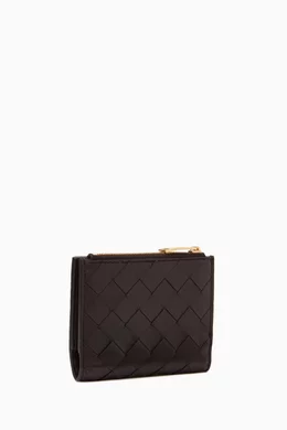 Buy Bottega Veneta Brown Small Diagonal Bi-Fold Zip Wallet