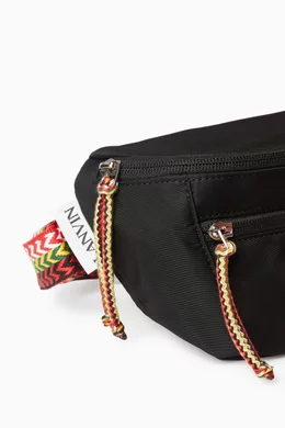 Buy Lanvin Black Small Curb Belt Bag in Nylon For Men Online