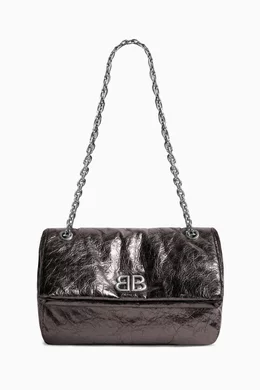 Buy Balenciaga Grey Medium Monaco Chain Bag in Arena Calfskin For Women Online Ounass Saudi