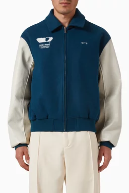 Buy Arte Antwerp Green Jonah Team Jacket in Wool-blend For Men
