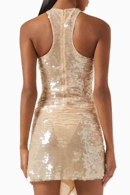 Buy The Attico Gold Sequin-embellished Wrap Mini Dress For Women Online |  Ounass Saudi