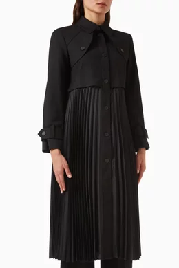 Buy SANDRO Black Pleated Trench Coat For Women Online Ounass Saudi