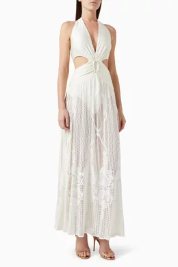 Buy PatBO White Cut-out Beach Maxi Dress in Lace For Women Online | Ounass  Saudi