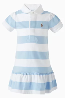 Buy Polo Ralph Lauren Blue Polo Rugby Dress in Cotton For Baby Girls Online Ounass Saudi