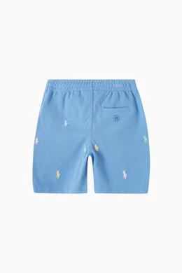 Polo shorts with logo all over top