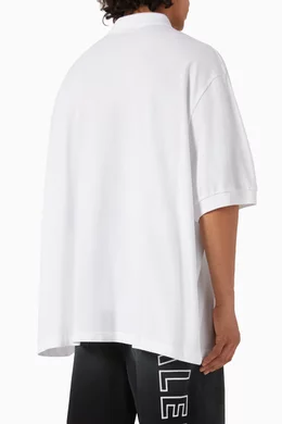 Buy Balenciaga White BB Classic Oversized Polo Shirt in Cotton pique For Men Online Ounass Saudi
