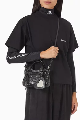 Buy Balenciaga Black Mini Neo Cagole Tote Bag in Arena Lambskin For Women Online Ounass Saudi