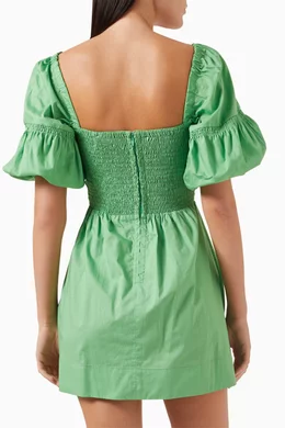slim fit dress slacks Faithfull the Brand Rhea Mini Dress in Akaia Stripe Green  Coco & Lola