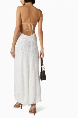 Buy Faithfull The Brand White Ciele Open-back Maxi Dress in Linen For Women  Online | Ounass Saudi