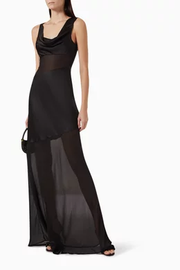 Buy Misha Black Idalia Maxi Dress in Satin & Georgette For Women Online |  Ounass Saudi