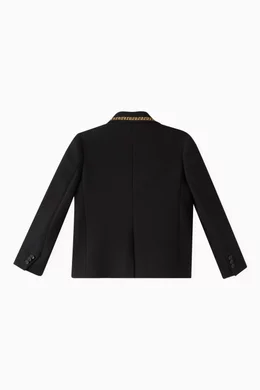 Buy Versace Black Baroque Blazer in Cotton Twill For Boys Online Ounass Saudi