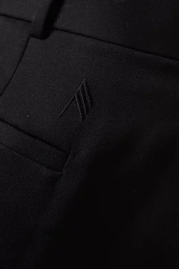 Buy The Attico Black Jagger Relaxed Pants in Wool For Women Online