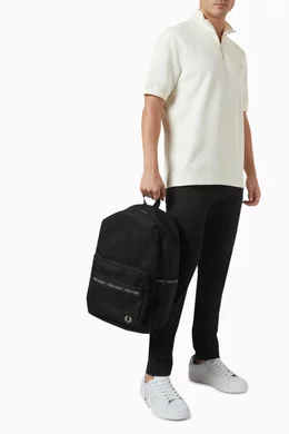 Buy Fred Perry Black Logo tape Backpack in Recycled Nylon For Men Online Ounass Saudi