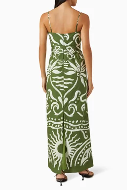Buy Cala de La Cruz Green Apia Dress in Cotton For Women Online | Ounass  Saudi