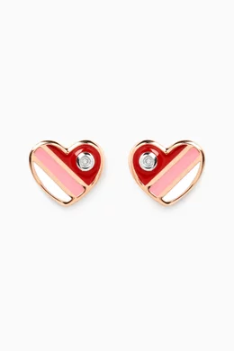 Buy Damas Rose Gold Ara Bambi Diamond Heart Earrings in 18kt Rose