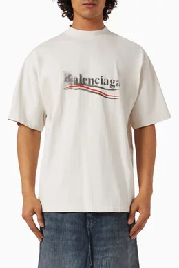 BALENCIAGA バレンシアガ　POLITICAL STENCIL Tシャツ Balenciaga Black Political Stencil T-Shirt Balenciaga