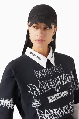 Buy Balenciaga Black Unity Sports Icon Embossed Cap in Cotton 