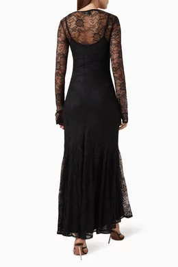 Buy Mossman Black Entwine Maxi Dress in Stretch-lace For Women Online |  Ounass Saudi
