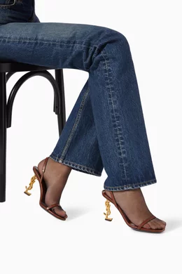 Buy SAINT LAURENT Brown Opyum 85 Slingback Sandals in