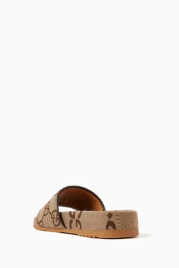 Buy Gucci Neutral Maxi GG Slide Sandals in Canvas For Men Online Ounass Saudi