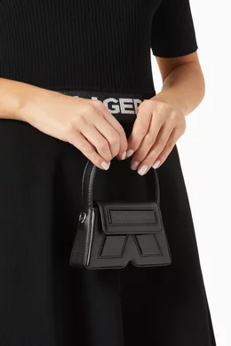 Buy KARL LAGERFELD Black Nano Ikon K Top-handle Bag in Recycled