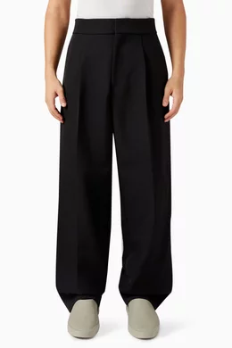 Buy Fear Of God Black Single-pleated Relaxed Pants in Twill For
