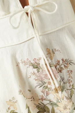 Buy Zimmermann Neutral Waverly Plunge Mini Dress in Linen For Women Online  | Ounass Saudi