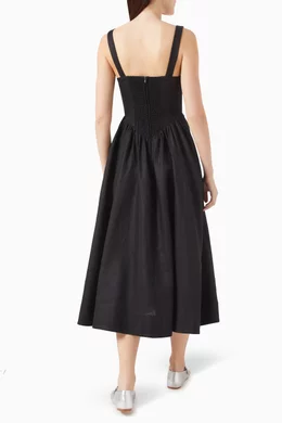 chinese dress ladies Reformation Balia Linen Sleeveless Basque Waist Midi main image 1