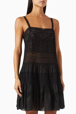 Buy Zimmermann Black Halliday Lace-trim Mini Dress in Cotton For Women  Online | Ounass Saudi