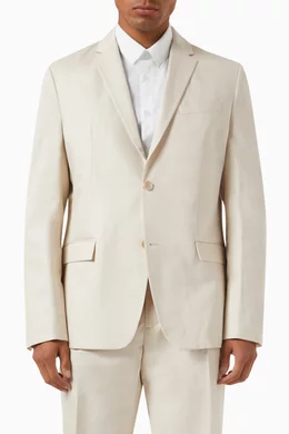 Buy Calvin Klein Neutral Blazer in Cotton linen For Men Online Ounass Saudi