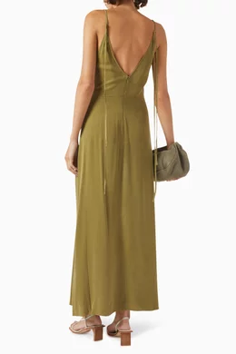 Buy St Agni Green Sleeveless Maxi Dress in LENZING Lyocell Blend For Women  Online | Ounass Saudi