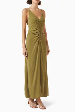 Buy St Agni Green Sleeveless Maxi Dress in LENZING Lyocell Blend For Women  Online | Ounass Saudi