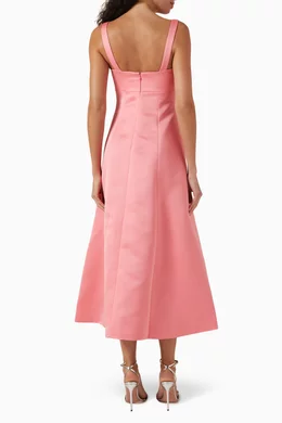 Buy Leo Lin Pink Odette A-line Midi Dress For Women Online | Ounass Saudi
