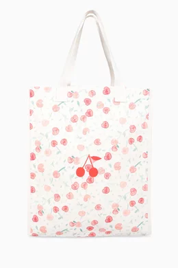 Buy Bonpoint White Cherry-print Tote Bag in Cotton-canvas For