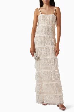 beaded floral wedding dress Jovani -46131 Beaded Fringe Short Dress