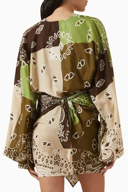 Buy The Attico Brown Bandana-print Mini Wrap Dress in Cotton For Women  Online | Ounass Saudi