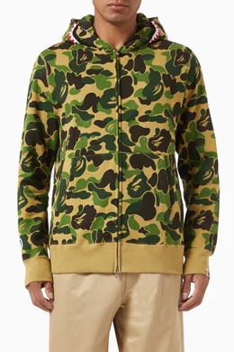 Buy A Bathing Ape Multicolour ABC Camo Shark Full Zip Hoodie in Cotton For Men Online Ounass Saudi