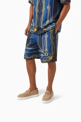 Buy Versace Neutral Medusa 95 Greca Loafers in Suede For Men Online Ounass Saudi