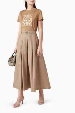 Buy Max Mara Brown Moira Skirt in Cotton-twill For Women