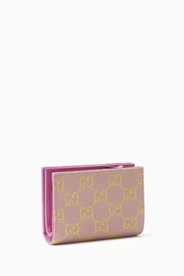 Buy Gucci Pink Medium GG Wallet in Canvas Leather For Women