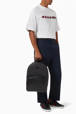 Buy Gucci Black Medium GG Backpack in Canvas For Men Online