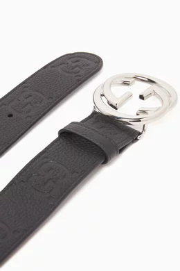 Gucci interlocked embossed belt best sale