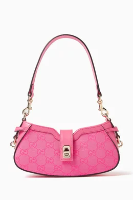 Buy Gucci Pink Mini Moon Side Shoulder Bag in Canvas Calfskin For Women Online Ounass Saudi